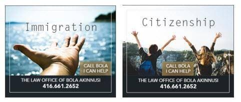 people celebrating in nature in an advertisement for immigration and citizenship law services